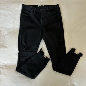 A&F Mid Rise Super Skinny Ankle Jean